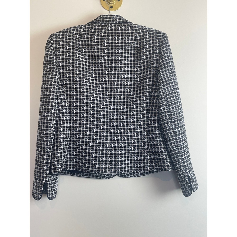 00779 Evan Picone Petite Black Navy White Plaid Blazer Jacket 10P PreOwned - Picture 15 of 15
